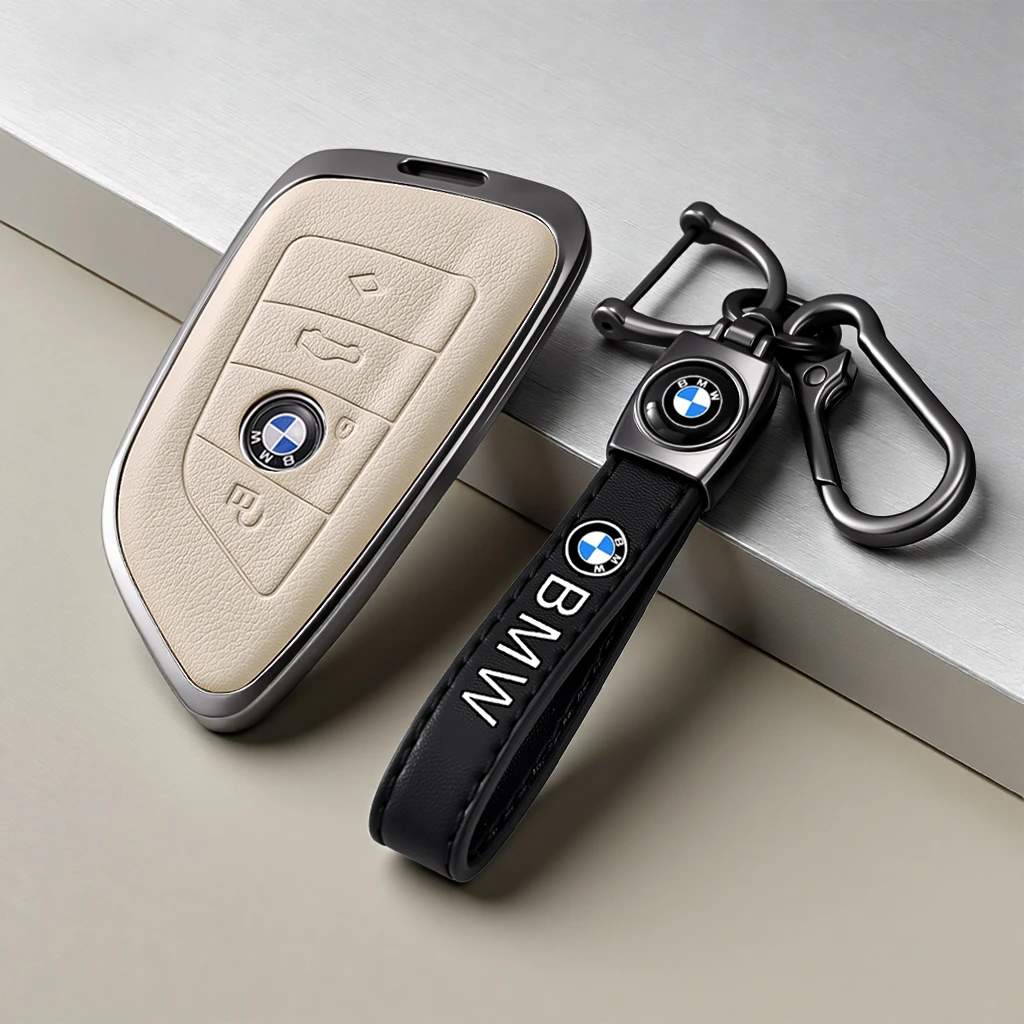 宝马钥匙套3系5系专用x1x3x5高档皮纹铝合金全包车钥匙保护套25款