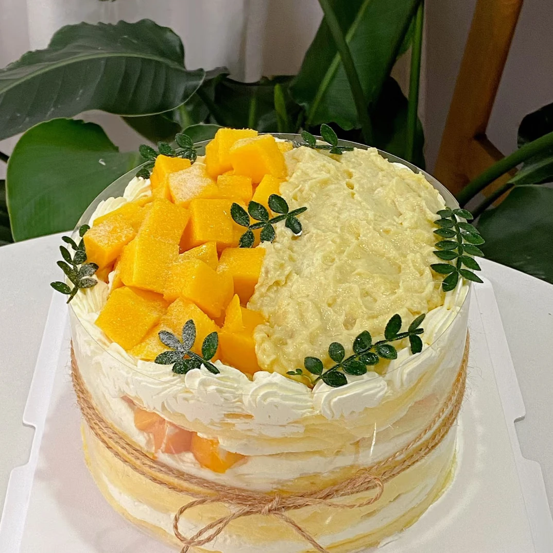 六寸榴芒混拼千层蛋糕/动物奶油（可做生日款）