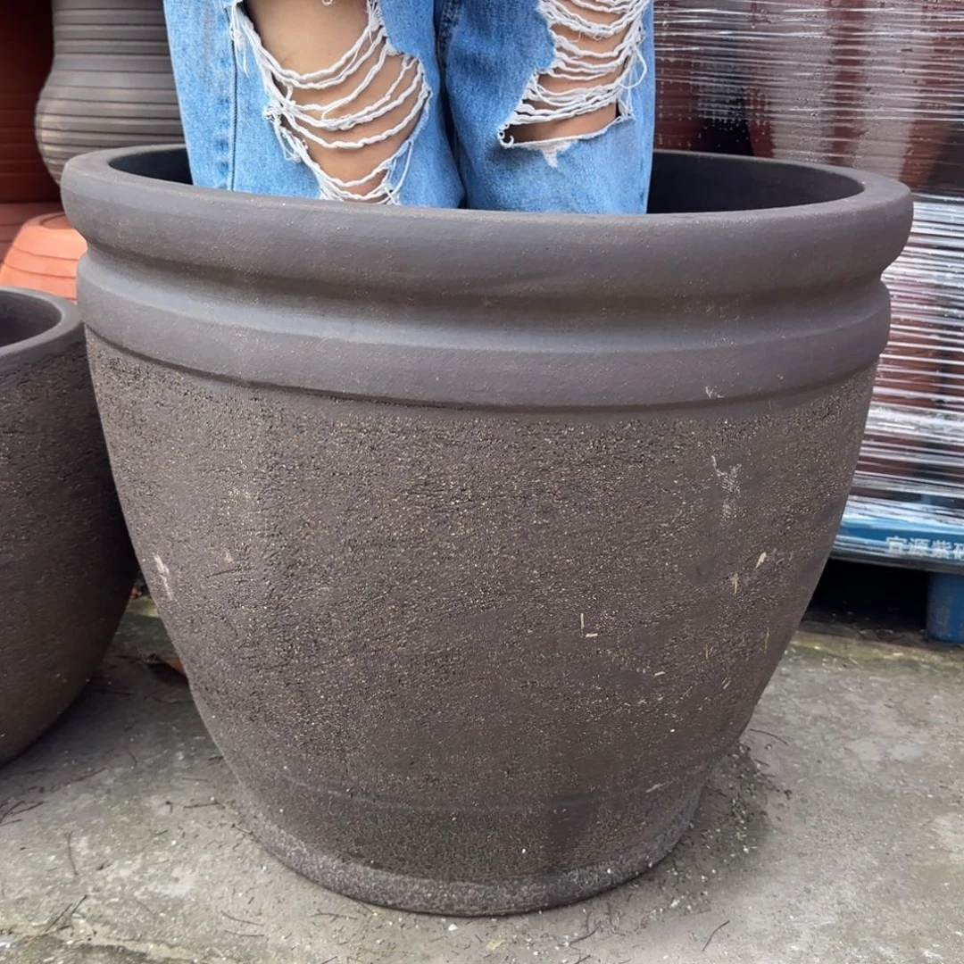 紫砂花盆口62高50宜兴粗陶粗糙