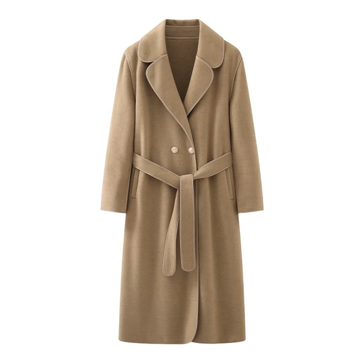 DY105【上新】(送腰带）秋冬气质韩版时尚经典百搭双面呢大衣外套