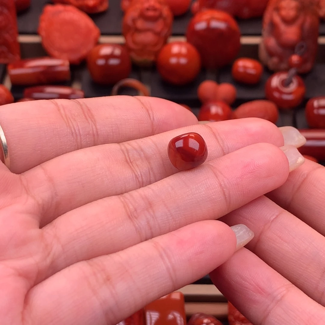 南红玛瑙南红川料原矿老型单珠10mm未镶嵌