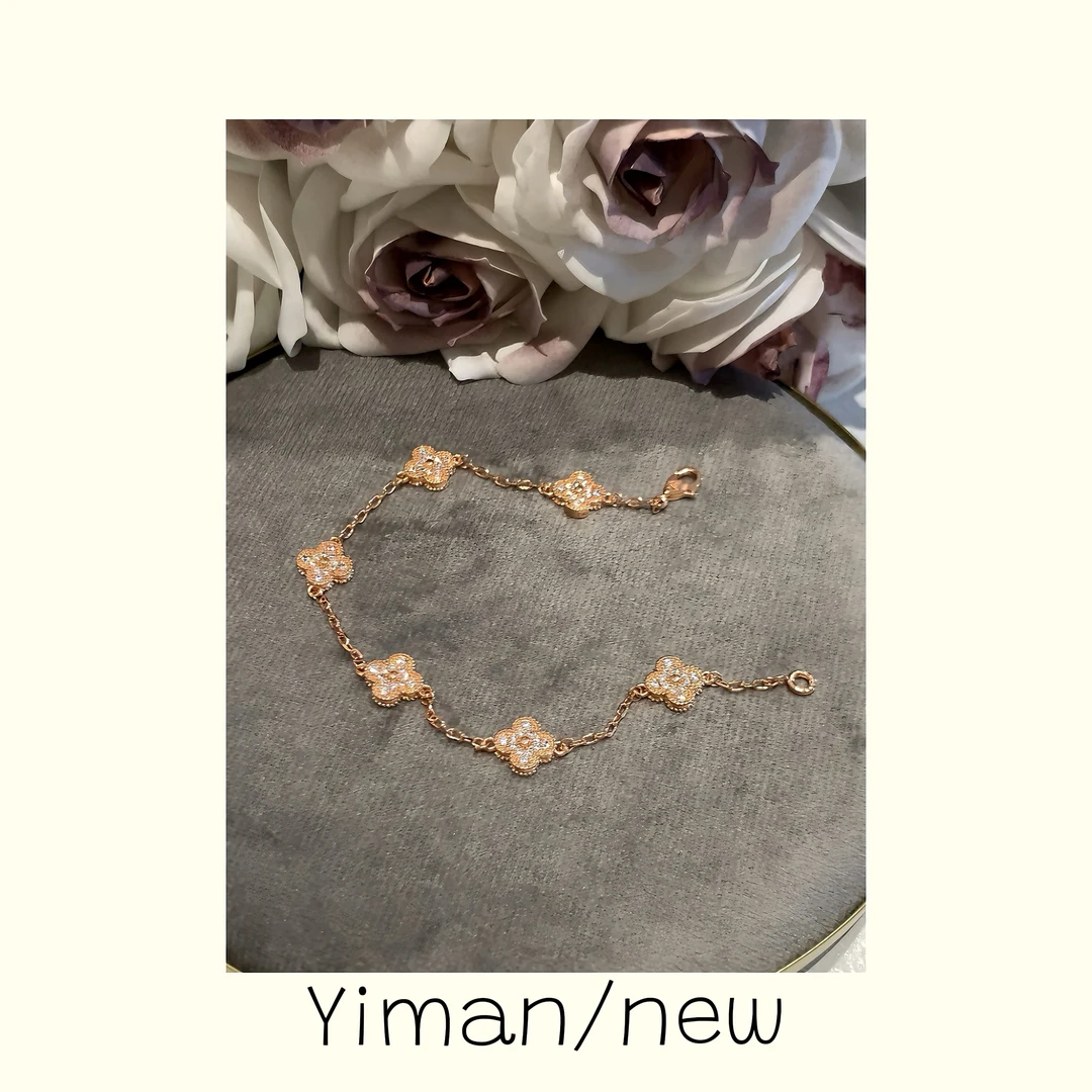 铜合金合成锆石手链 MINI小花系列 六花 金色时尚 手链 MZ3500