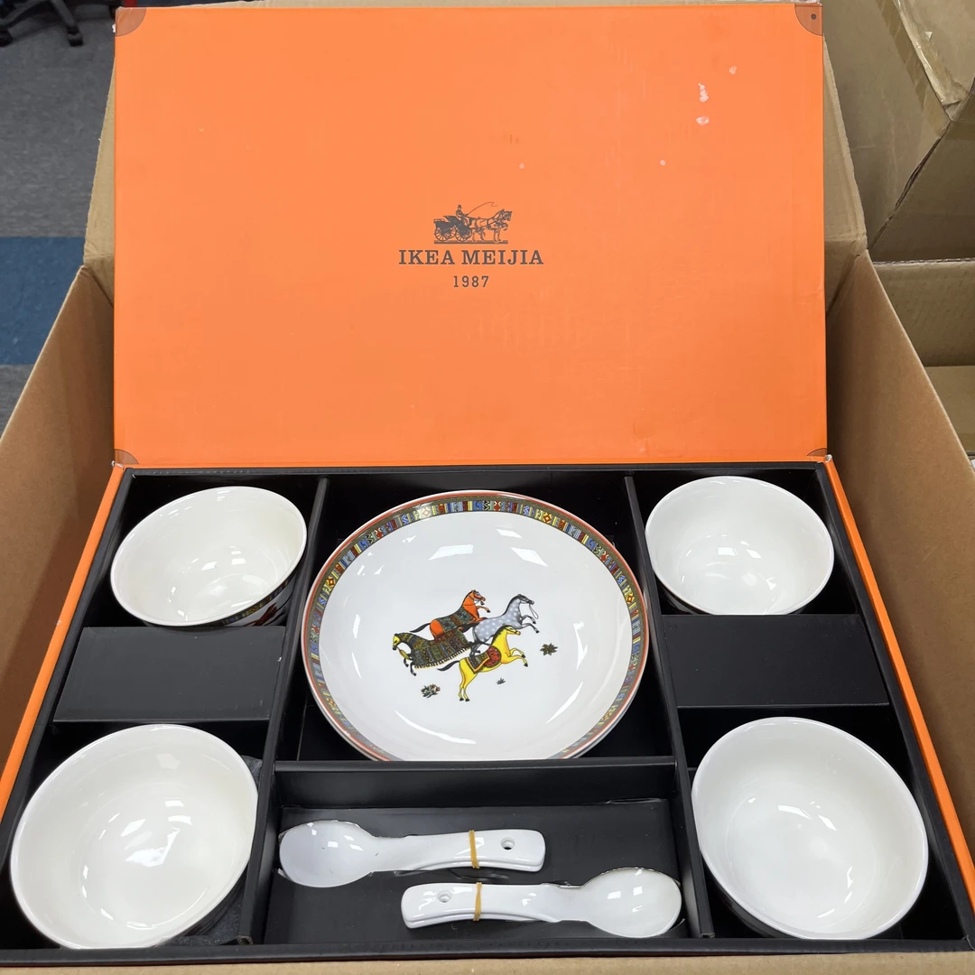 碗勺子套装10件套高端轻奢大气礼盒套装【颜色随机】