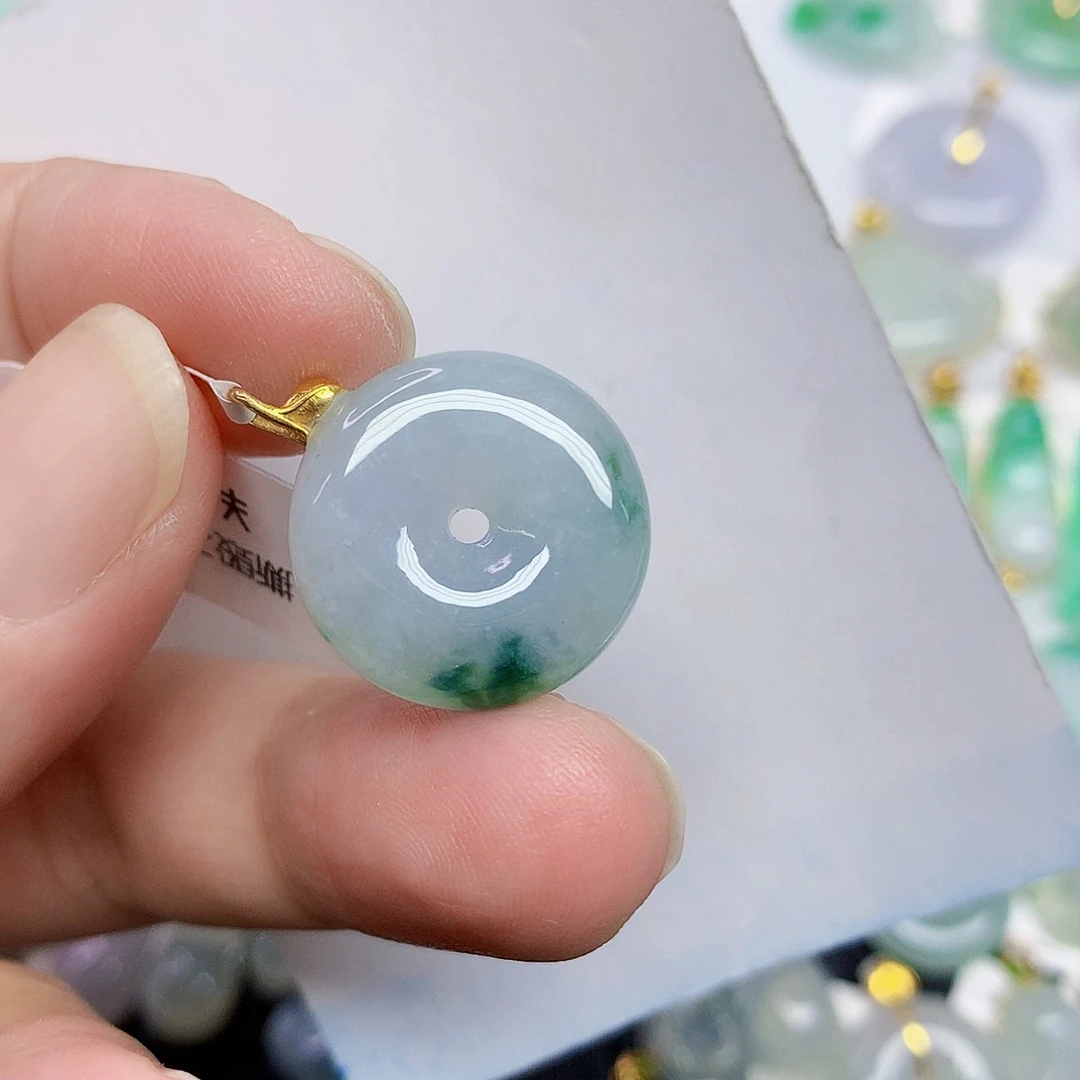 翡翠18K金镶嵌颈饰3457885