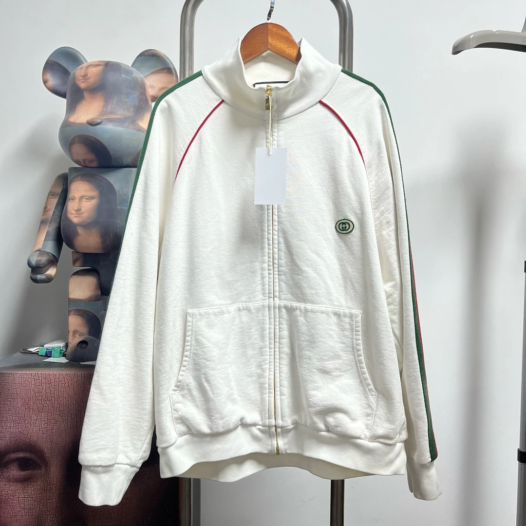 99新 GUCCI/古驰 红绿条纹外套 L1806M码衣长66胸围58