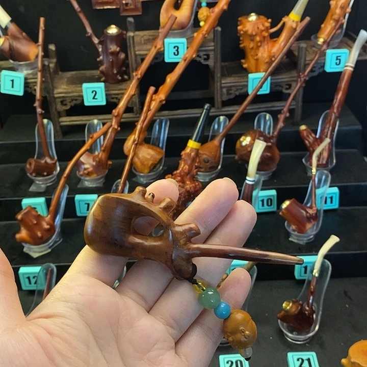 猫***九大叶紫檀（黑酸枝木类）檬子木烟斗