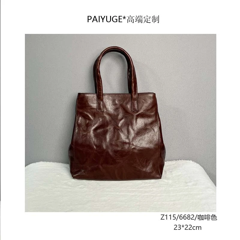 Z115/6682/咖啡色 高端订制手工蜡线女士单肩斜挎手提包1113孤品