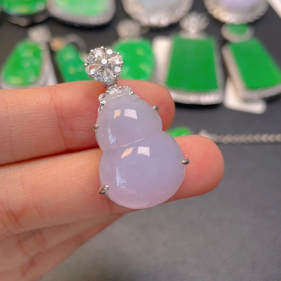 翡翠银S925镶嵌颈饰