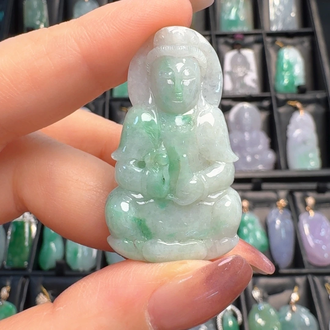 翡翠未镶嵌吊坠(不含链)观音