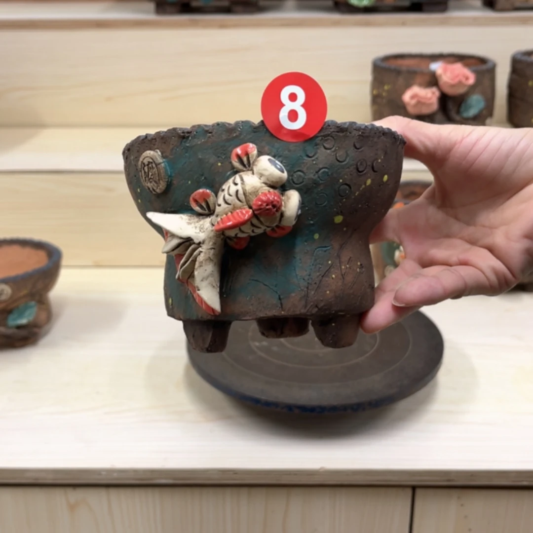 【闪购商品】紫砂花盆 8号内口11.5外高10