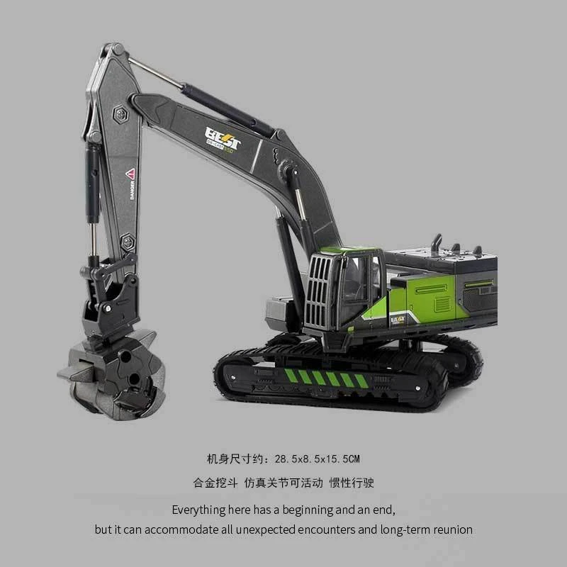 合金材质儿童仿真工程车模型玩具惯性动力挖掘机推土机压路机叉车