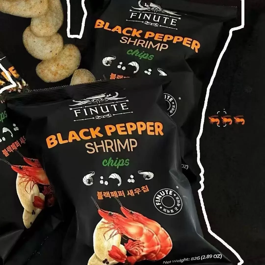 【超多虾肉】趣莱福新款黑胡椒虾片82g