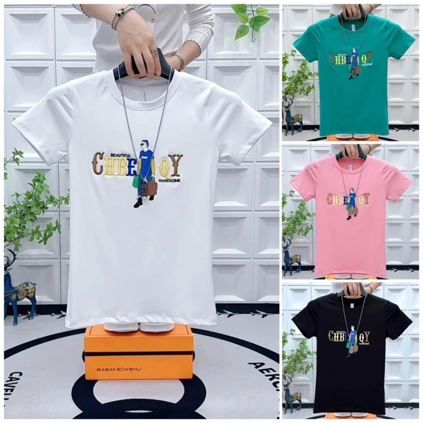 夏季休闲时尚男士修身圆领短袖上衣潮流帅气百搭短袖T恤