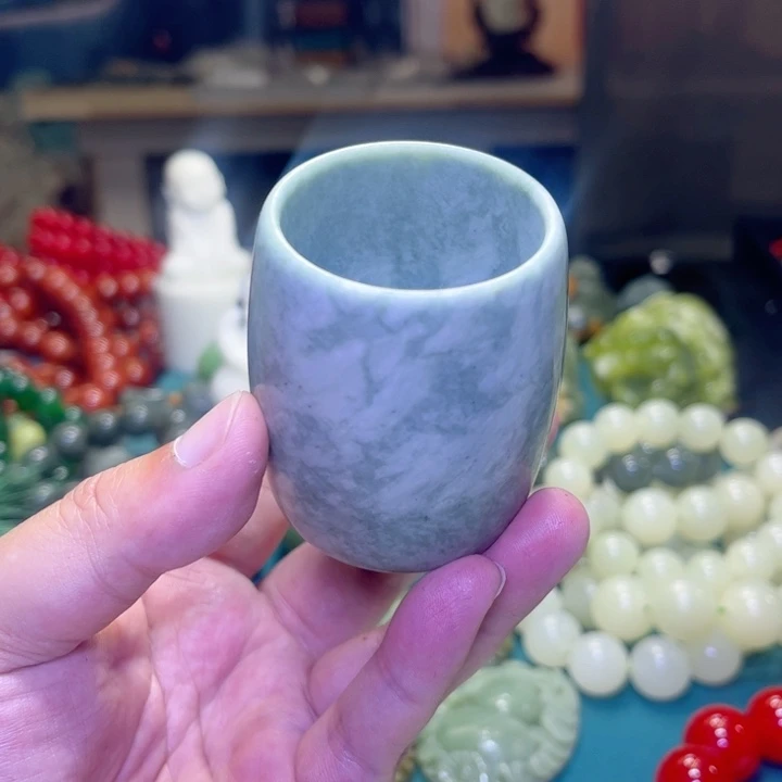 蛇纹石玉未镶嵌水杯多样性发货