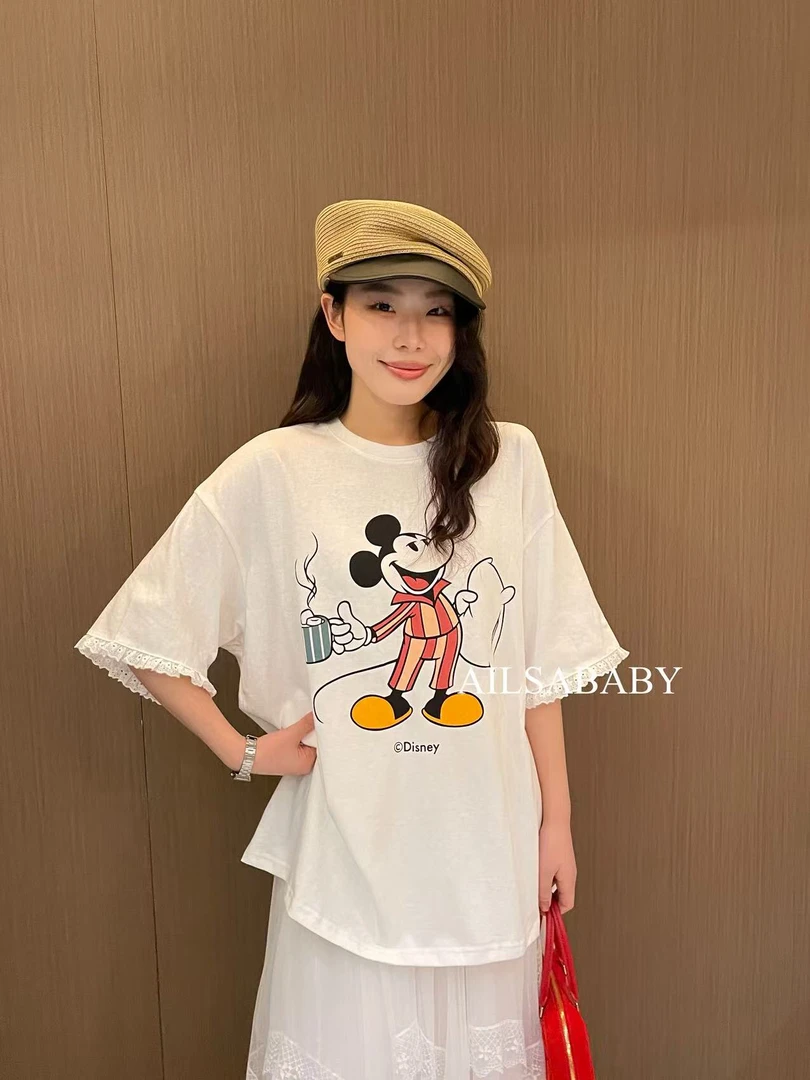 【AILSA BABY】欧货胸前米奇图宽松T恤/22216A