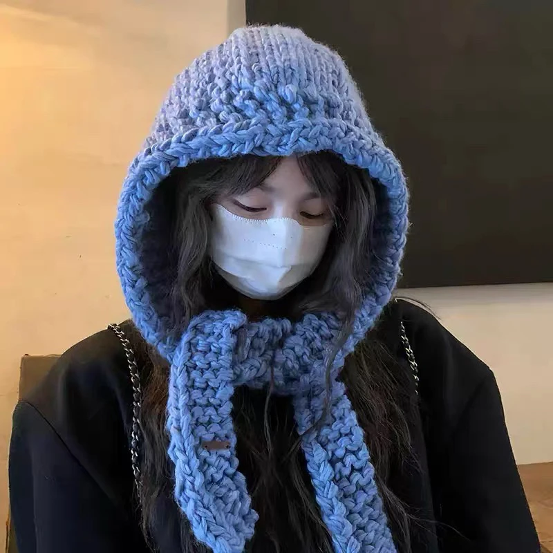 代购钩花克拉法毛线帽帽子秋季大檐冬季百搭大头围显脸小极简风