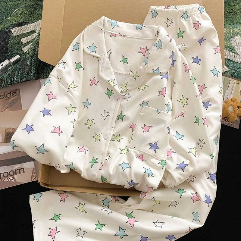 德绒睡衣女星星学生春秋冬季韩版爆款休闲网红家居服长袖保暖套装