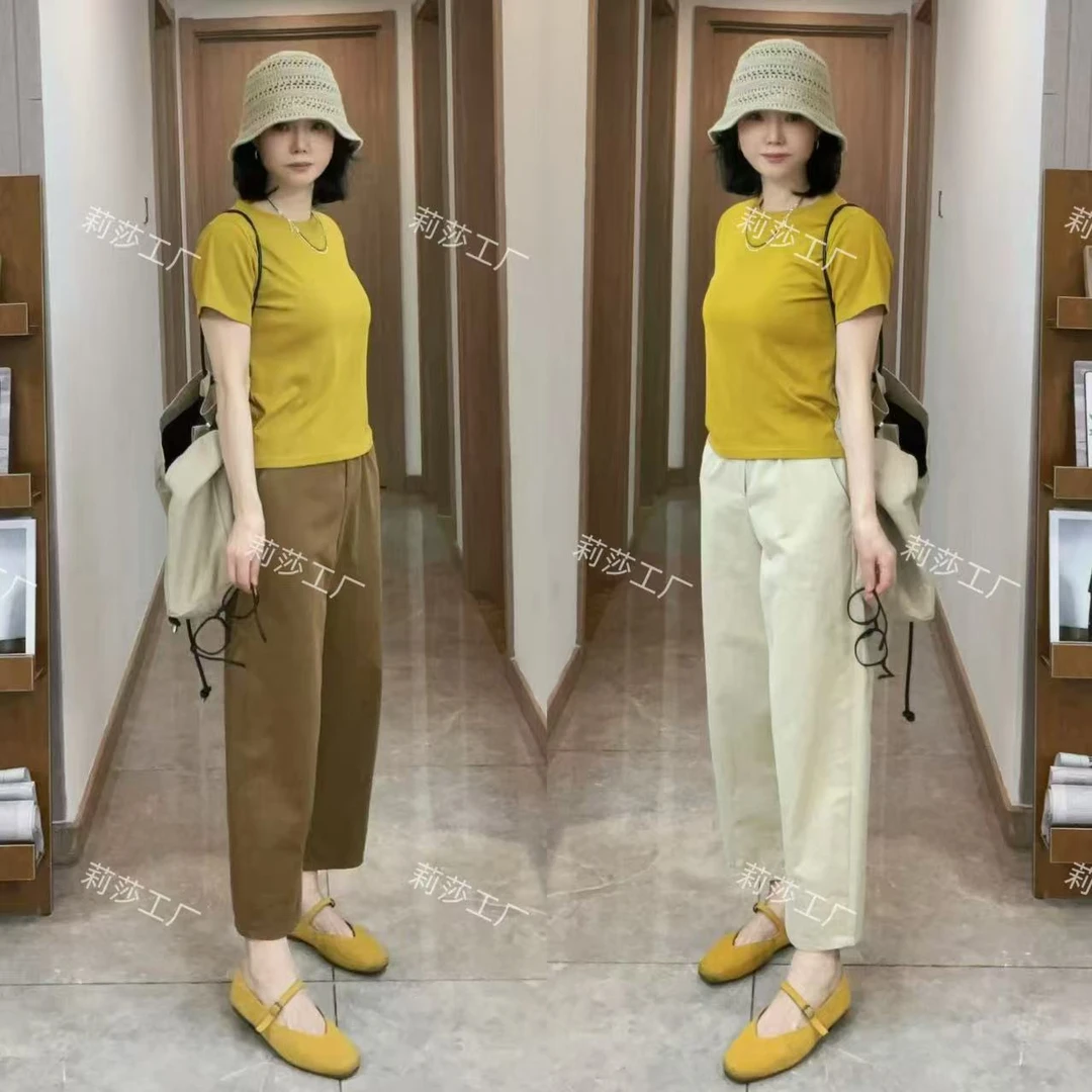 百恩【100棉】日系休闲锥形裤2025秋季新款遮肉显瘦气球裤潮