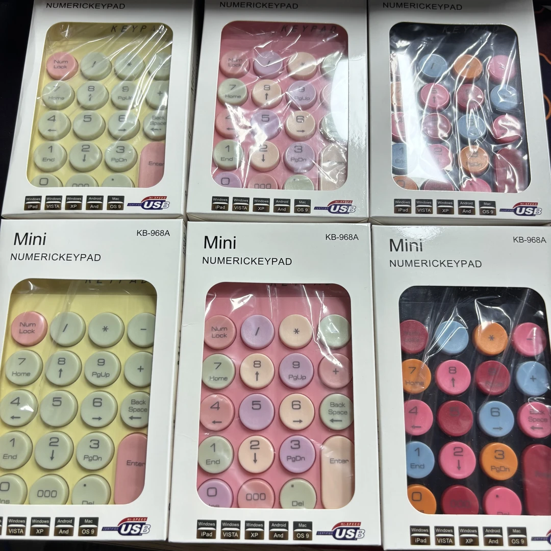 95新  95新KB968缤纷五彩有线usb键帽台式小键盘糖果马卡龙迷你