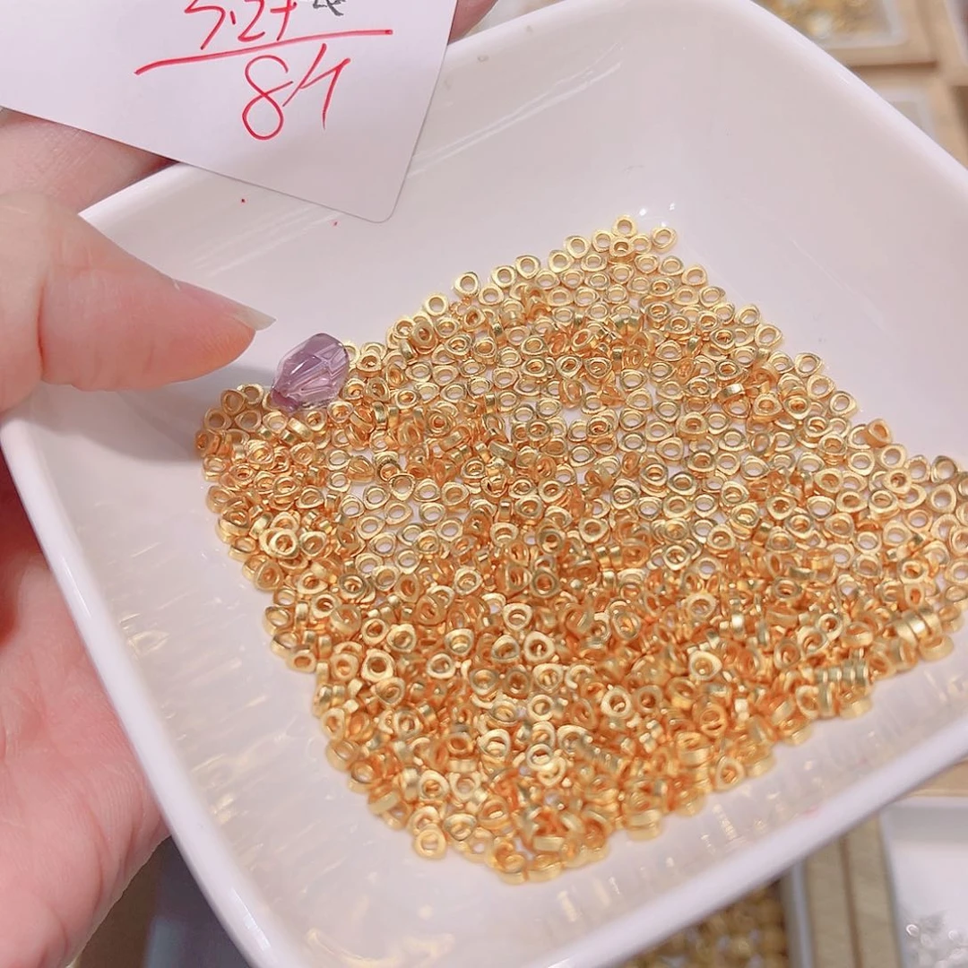 水晶珠宝半成品银S925镀金镶嵌59