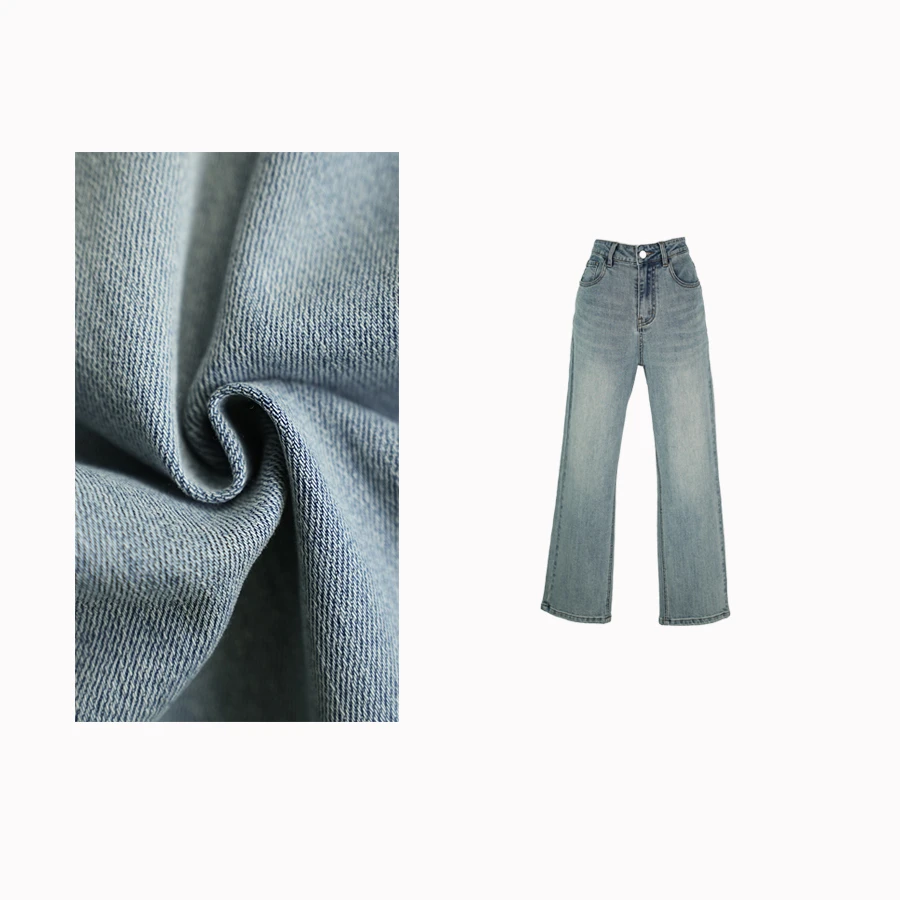 【呼吸裤】四面弹柔软高腰显瘦窄版直筒九分牛仔裤C250512