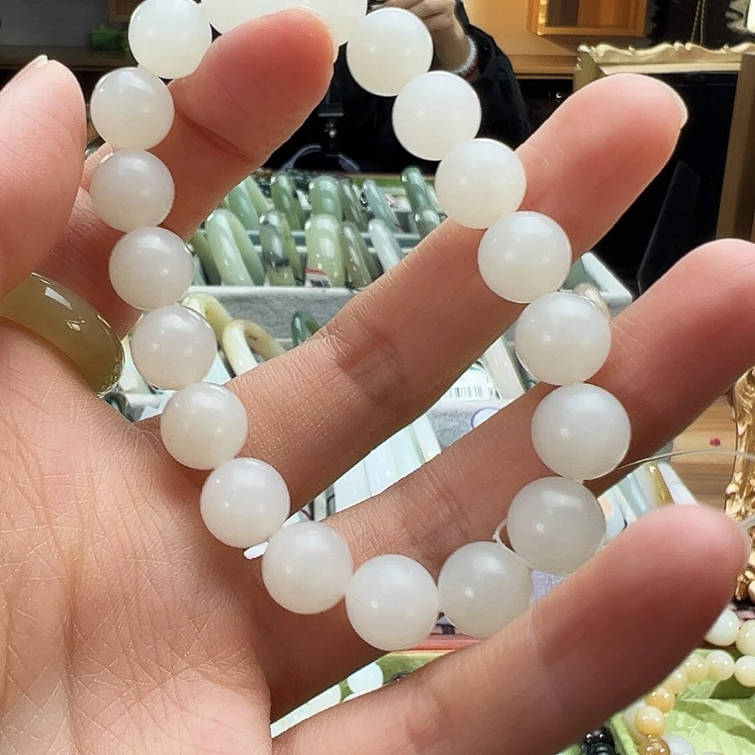 和田玉未镶嵌手串黑山料手串卡10