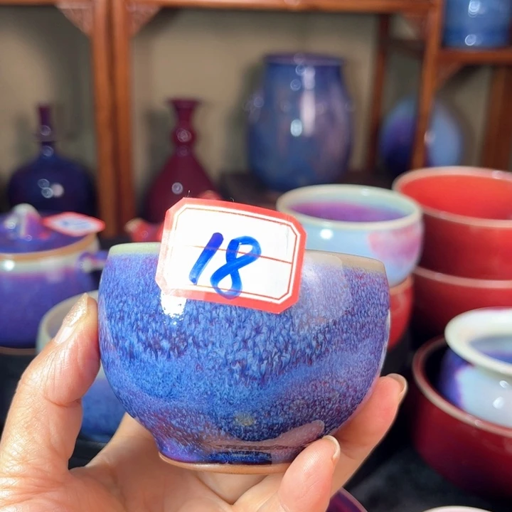 瓷片钧瓷手工艺品杯子