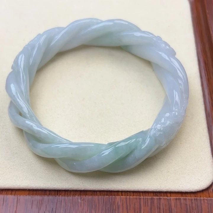 翡翠未镶嵌手镯57麻花215