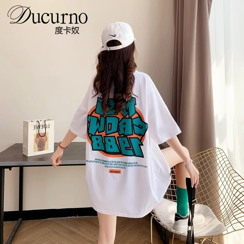 大码女装2025年新款夏季中长款短袖t恤女宽松胖mm显瘦遮肚上衣服