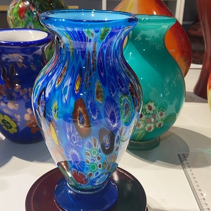 琉璃纯手工蓝色万花花瓶