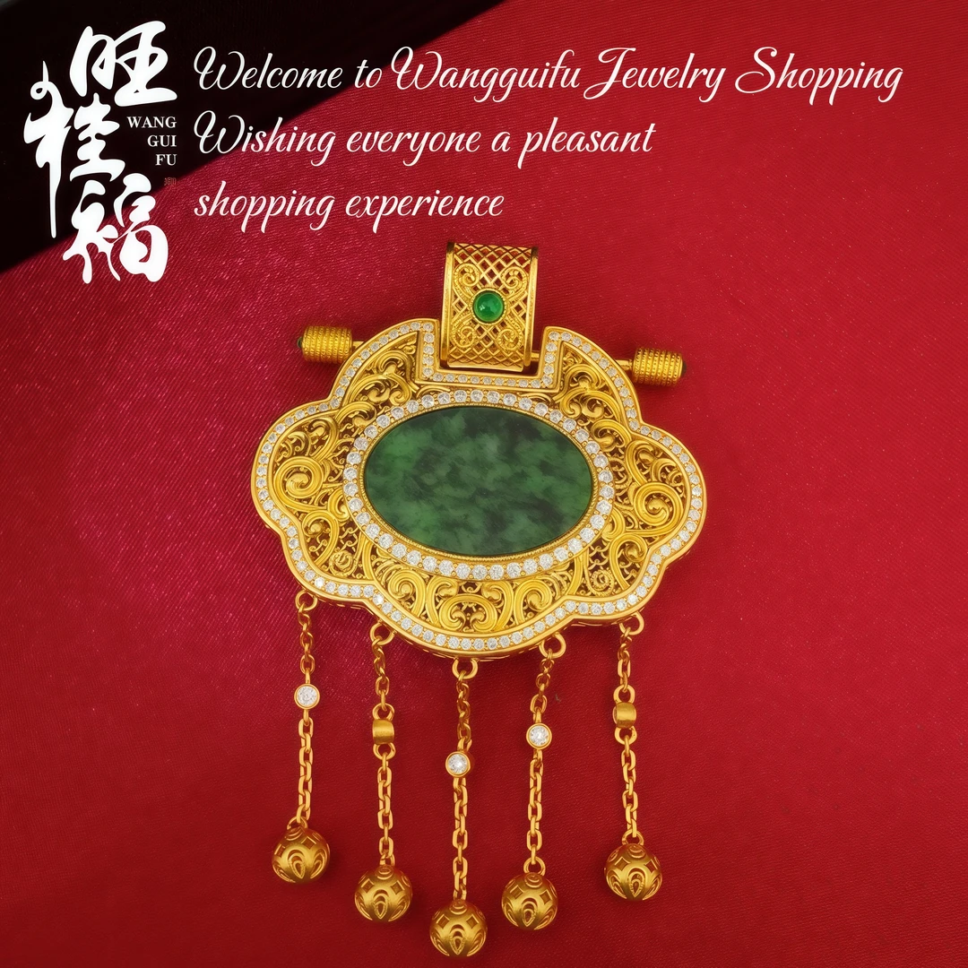 【龙凤佩】旺桂福传承珠宝足金999古法天子门生锁包（单吊坠不含链）