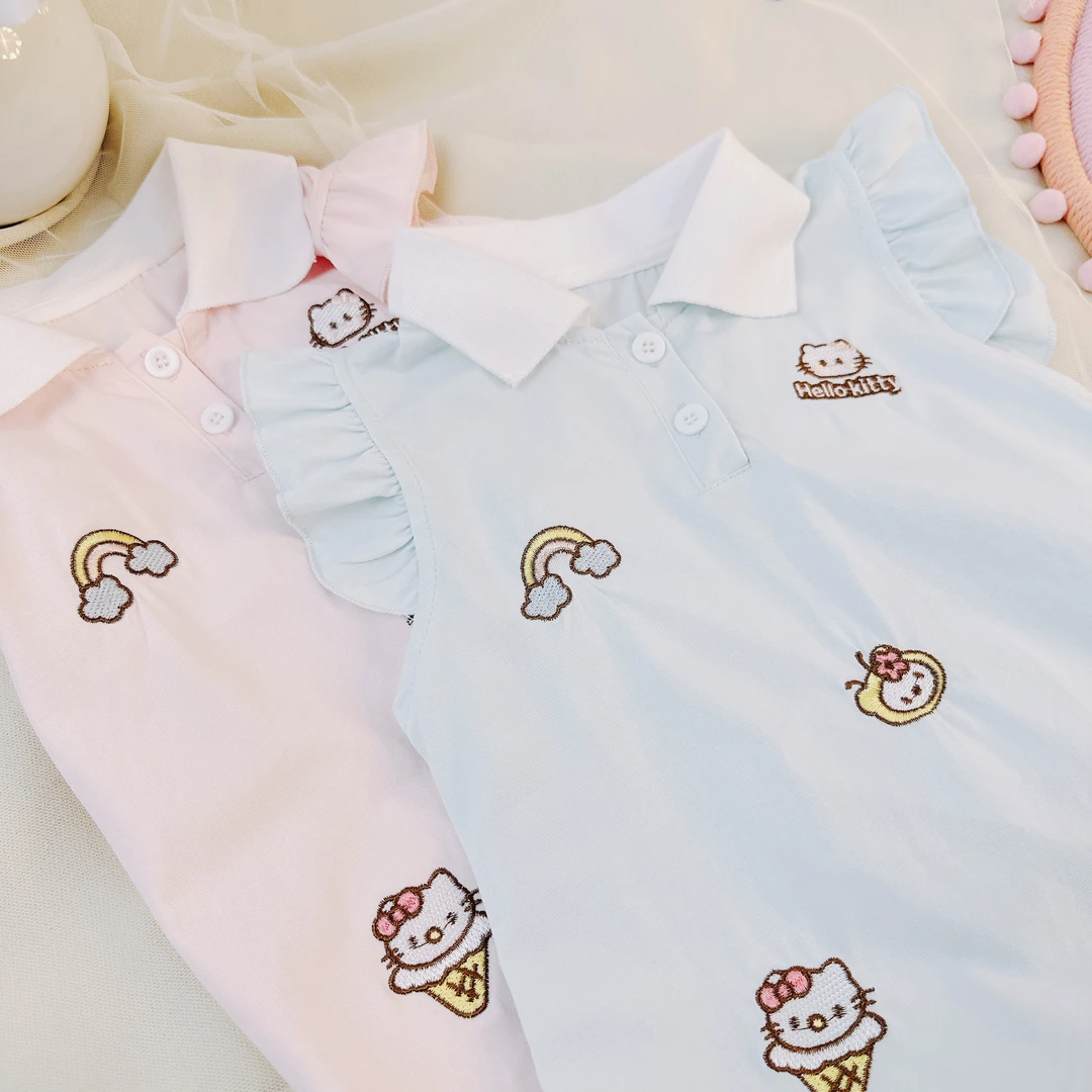 Dannirabbit2025新款BOLO领*卡通刺绣*女童连衣裙C-A055