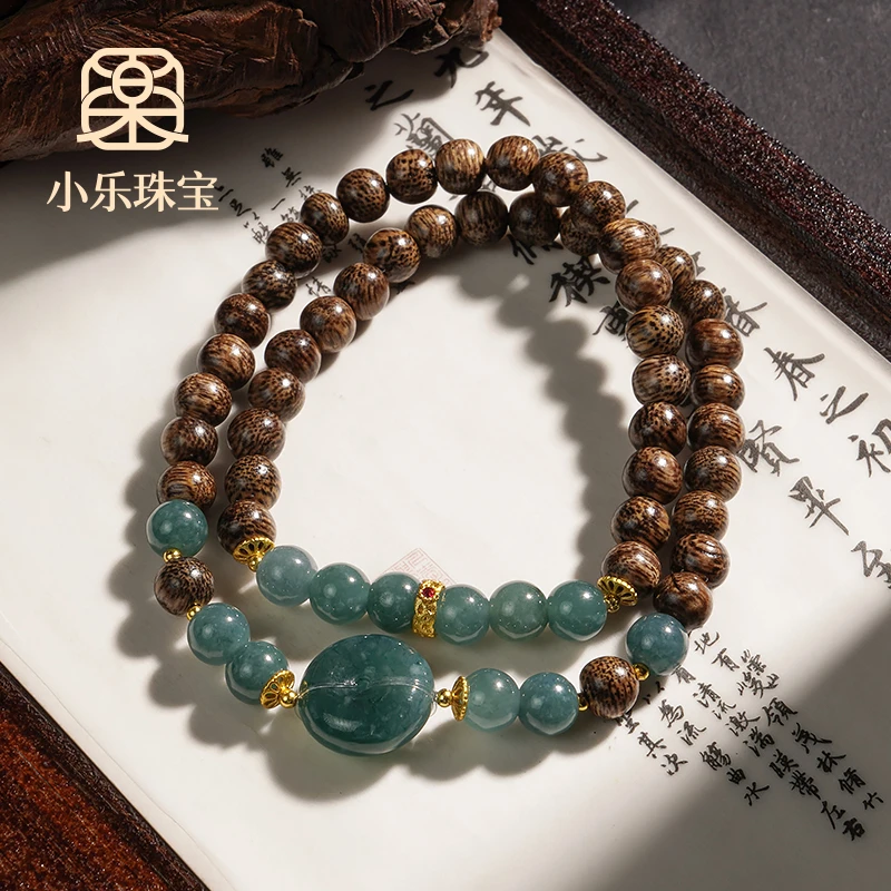 混搭清透翡翠文玩木串女式手链多样性发一-10478