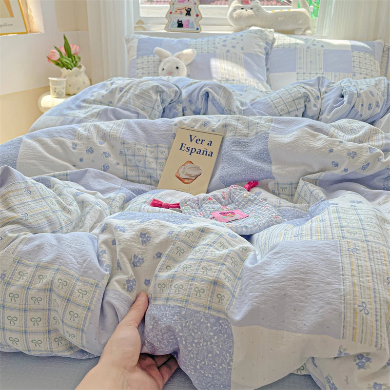 小清新A类母婴级学生宿舍三件套四件套可爱床上用品套件床单被套