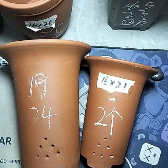 红泥兰花盆两个花盆