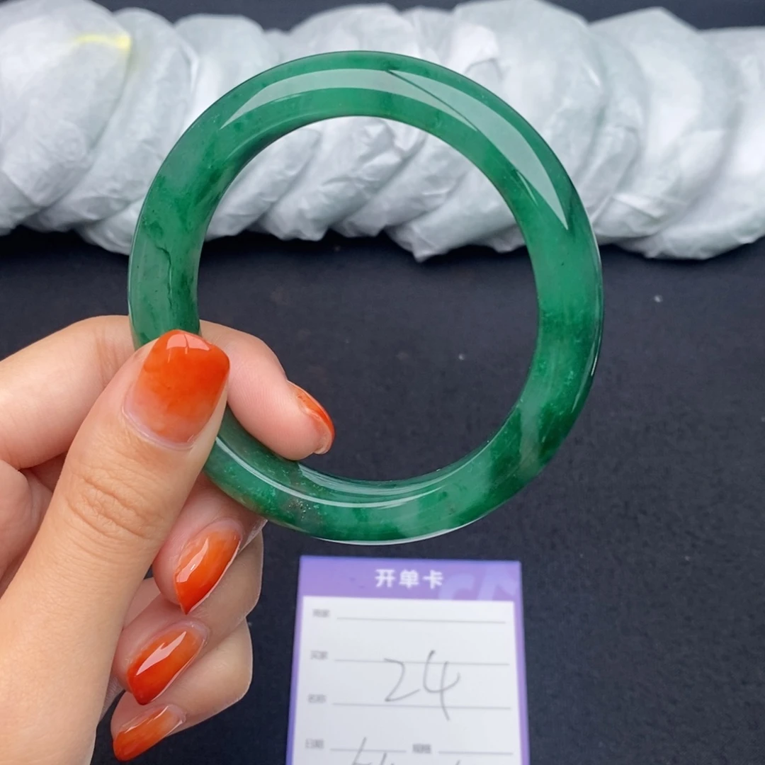 竹牌天然A货非洲翠手镯24