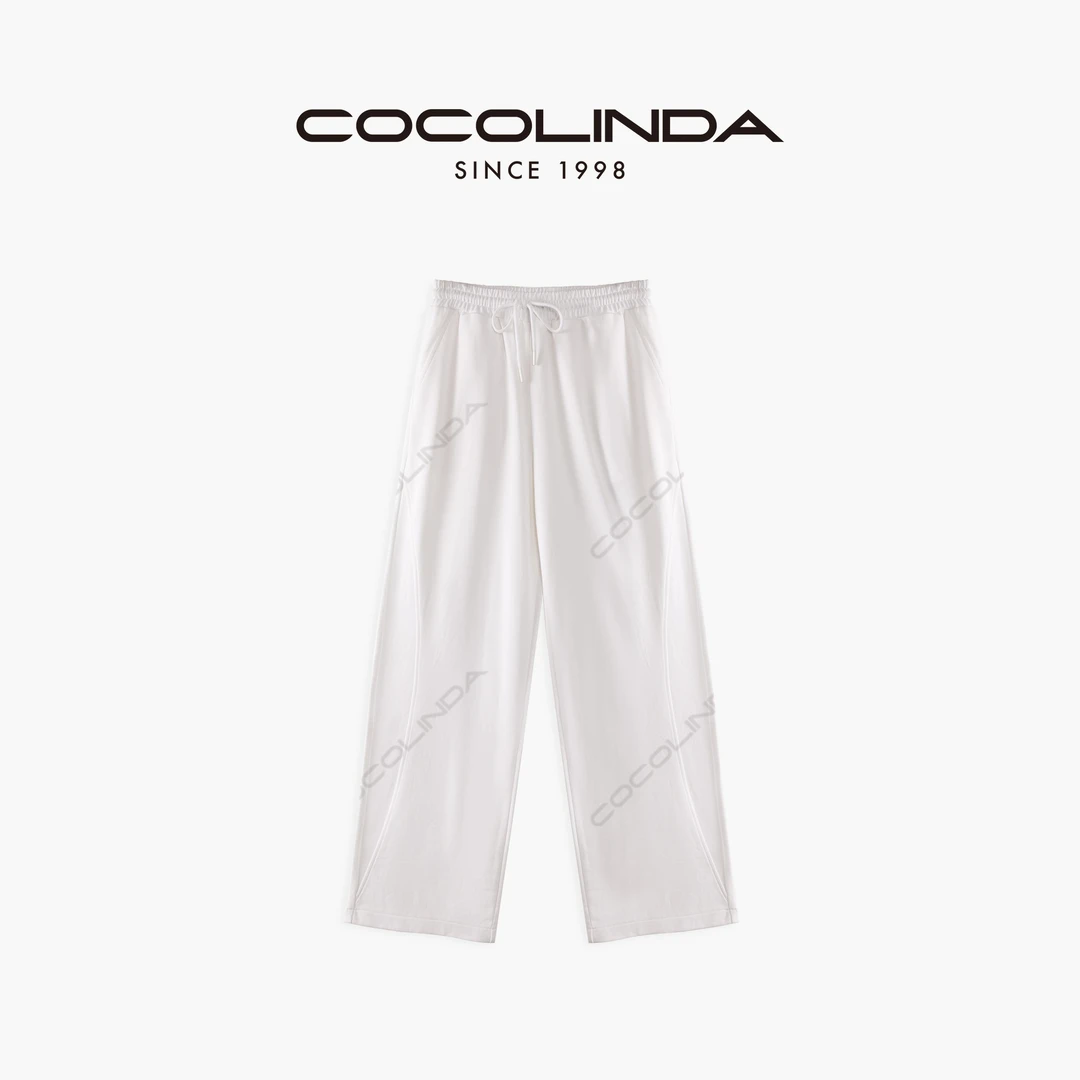 COCOLINDA | 棉质白色系带休闲松弛慵懒卫裤P2834