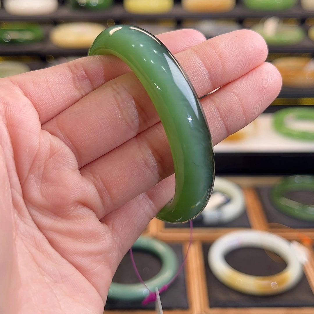 和田玉未镶嵌手镯碧玉猫眼