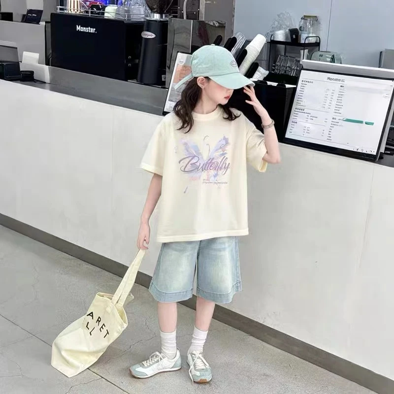 姐弟款夏季牛仔中裤1036