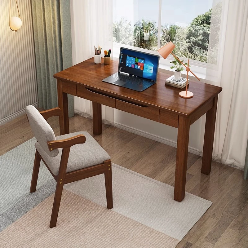 实木书桌简约现代书房写字台木电脑桌家用桌子简易台式桌电脑台