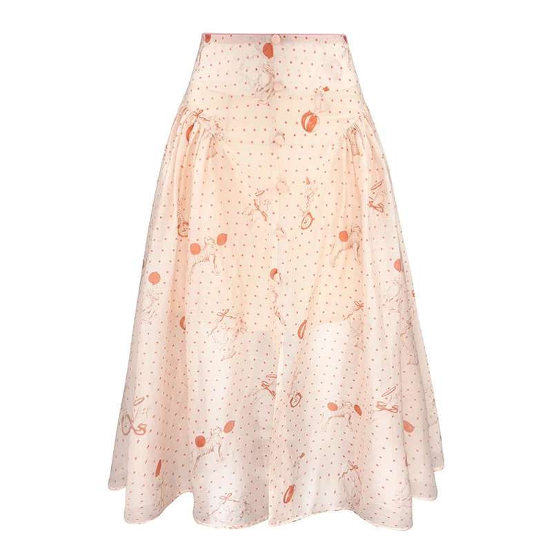 JUNGLE ME小清新高腰波点半身裙气质收腰显瘦仙气长款春夏优雅