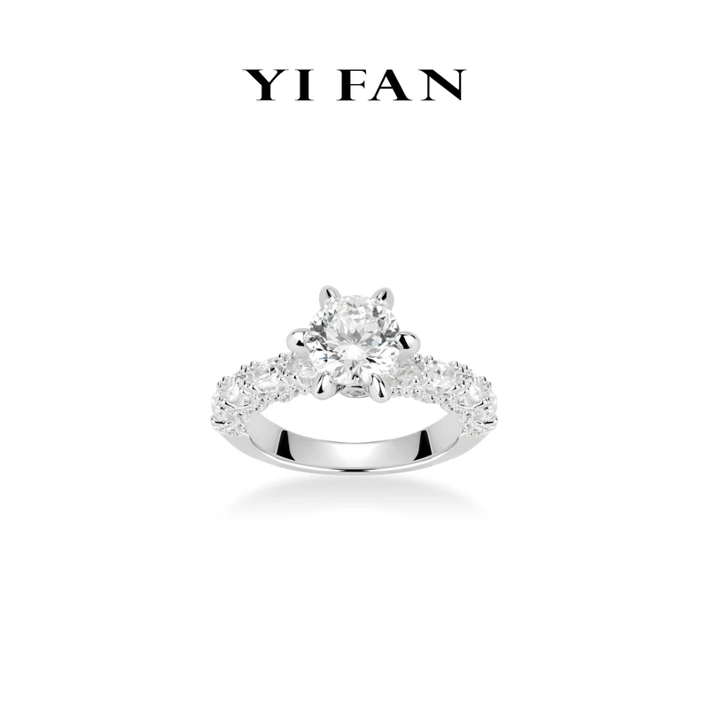 925银合成锆石戒指 10119-白色六爪烟花百搭戒指