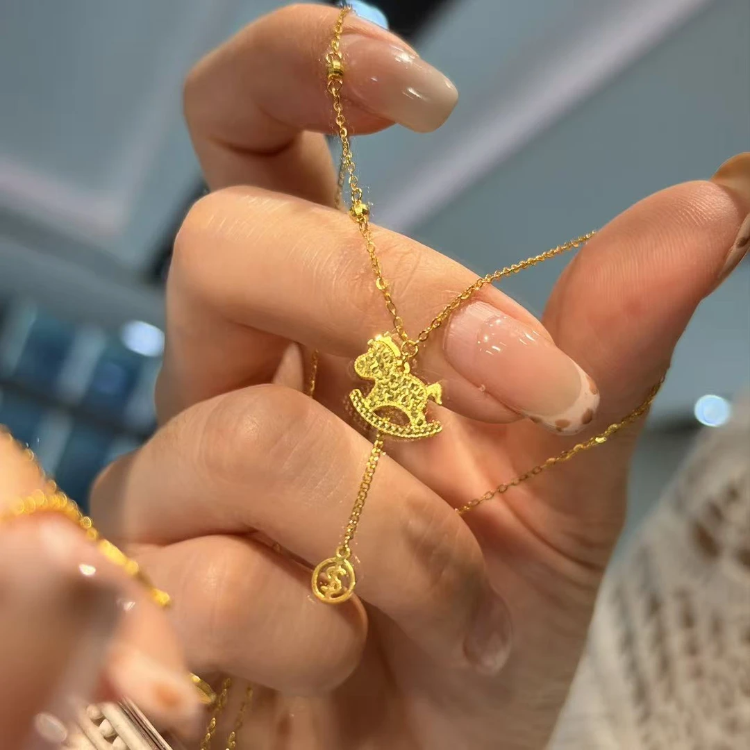 JX『本命必备』5G碎碎冰马上有钱套链黄金足金999 M扣