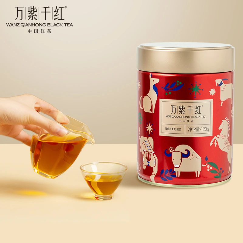 万紫千红峨眉高山一级红茶自饮口粮120g大罐竹叶青出品