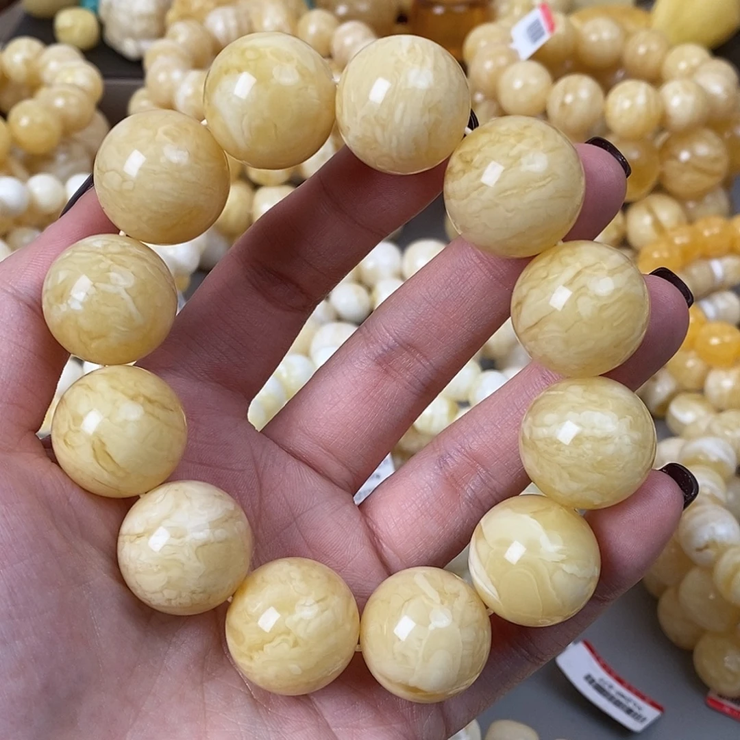 蜜蜡未镶嵌珠宝奇石57.6g20mm虎皮千层