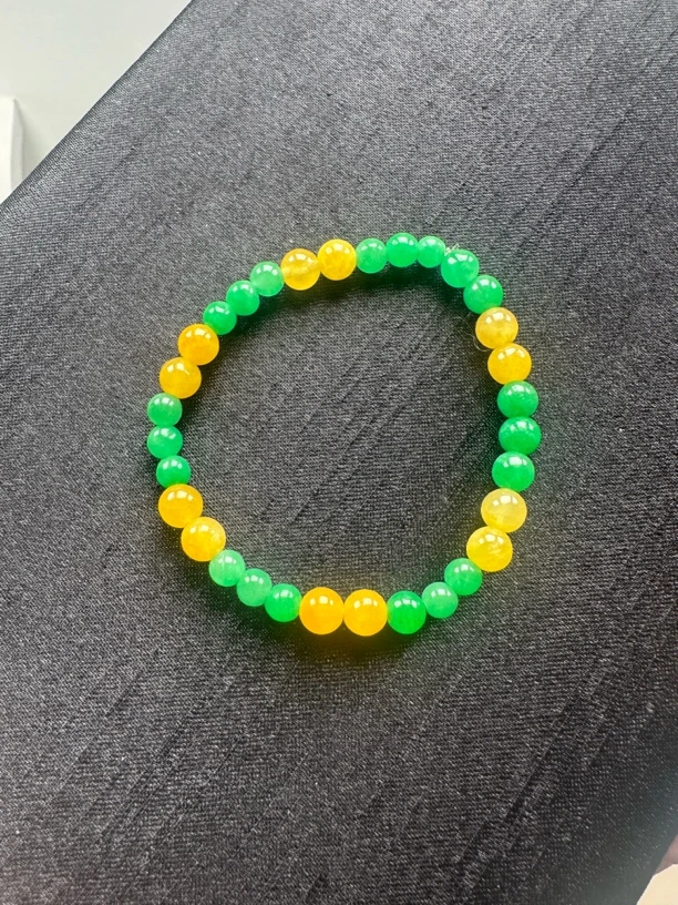 卡5-6mm 黄加绿手串 多样性发一条