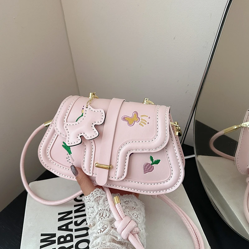 diy手工单肩斜跨刺绣马鞍包半成品自制作材料手缝编织送女友礼物