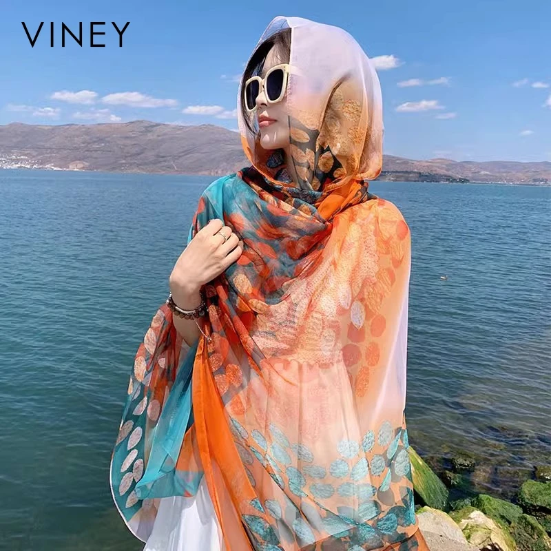 Viney披肩女简约洋气轻薄透气百搭防晒纱巾生日礼物送女友送老婆