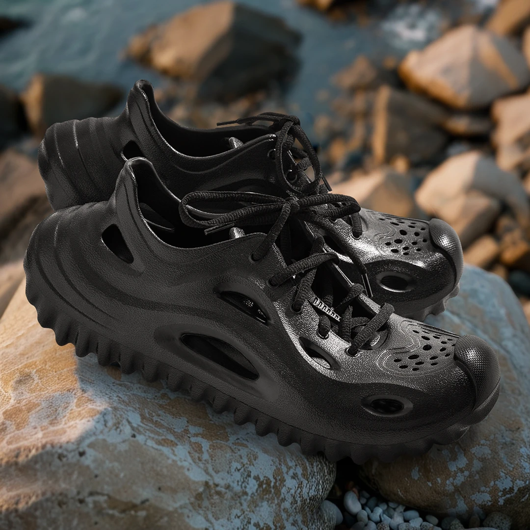 潮流溯溪洞洞鞋男款2025新款沙滩防滑踩屎感包头拖鞋夏季外穿舒适