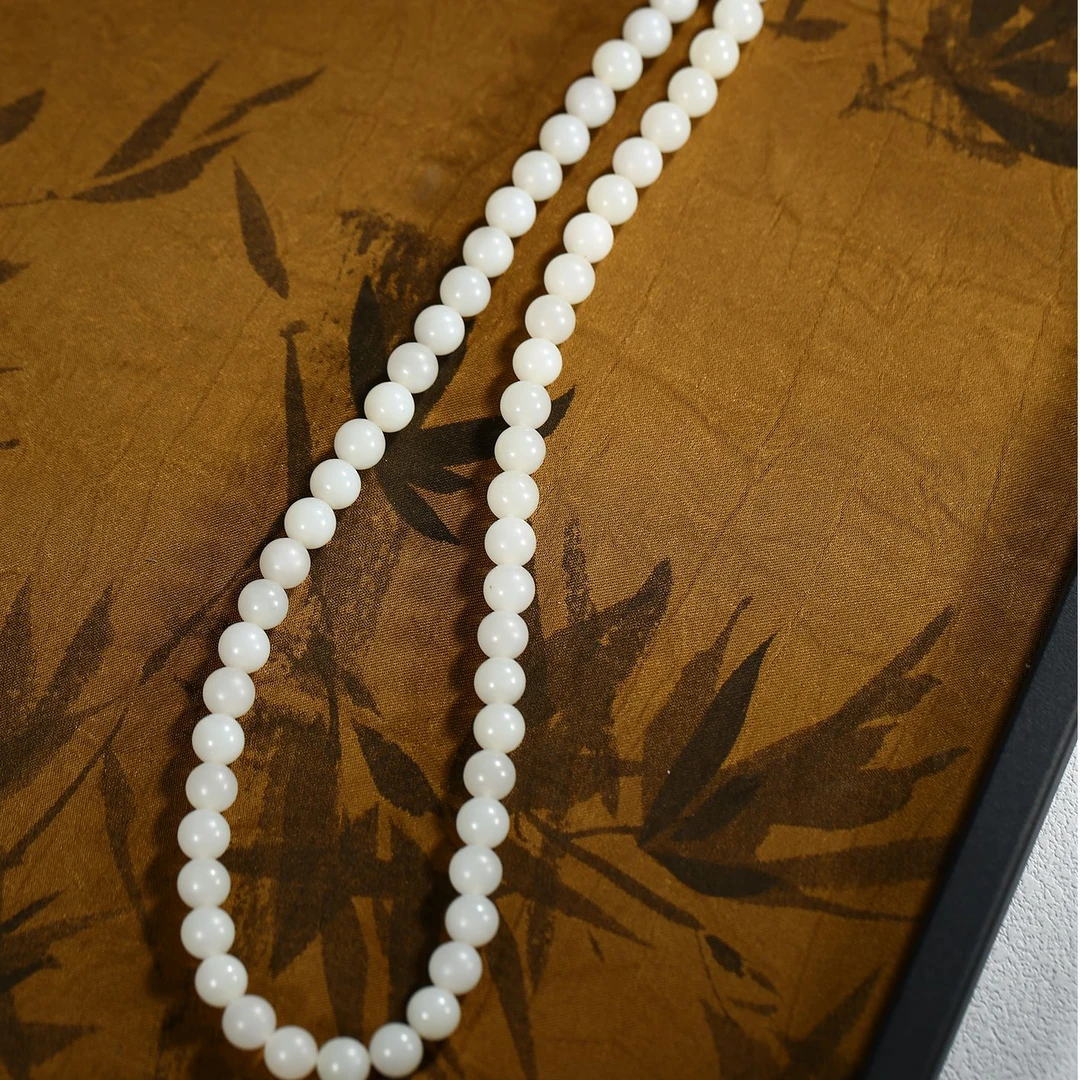 【央博玉专属】和田玉8mm白玉项链A2726002-C多样性发